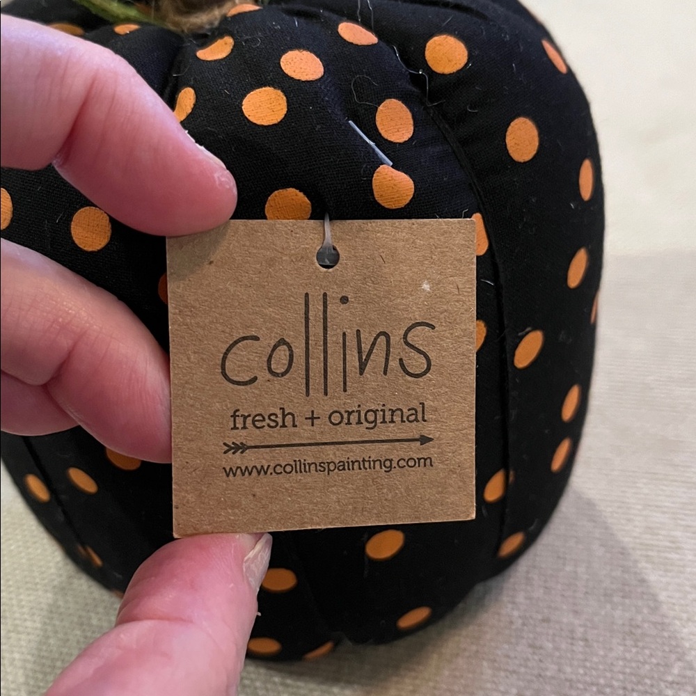 Patterned Fabric Pumpkin/Orange Polka Dot-Large/NWT - Picture 7 of 10